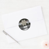 DIAMOND STARS BLACK WHITE RIBBON MONOGRAM RONDE STICKER (Envelop)