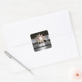DIAMOND STARS BLACK WHITE RIBBON MONOGRAM VIERKANTE STICKER (Envelop)
