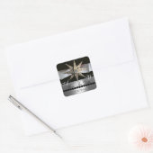 DIAMOND STARS BLACK WHITE RIBBON MONOGRAM VIERKANTE STICKER (Envelop)