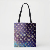DIAMOND STARS IN BLUE SKY IN GOUDE SPARKLEN TOTE BAG (Voorkant)