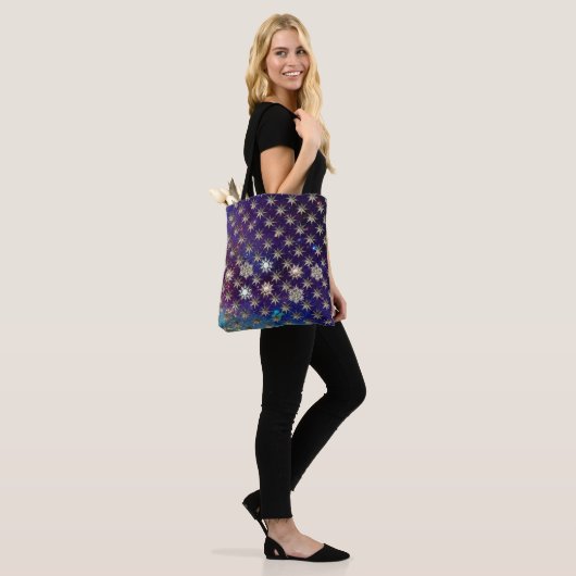 DIAMOND STARS IN BLUE SKY IN GOUDE SPARKLEN TOTE BAG (Op model)