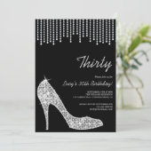 Diamond Stiletto & Opgeschorte Kralen 30e Verjaard Kaart (Staand voorkant)
