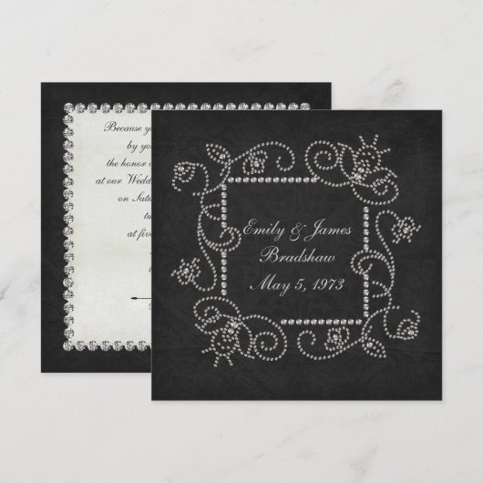 Diamond Studded Vow Renewal Kaart (Voorkant / Achterkant)