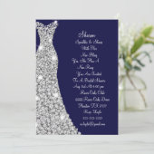 Diamond Studding Wedding Dress Bridal Kaart (Staand voorkant)