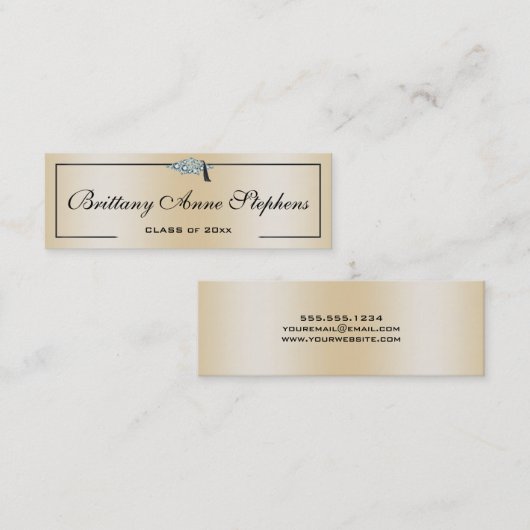 Diamond Studling Afstudeerder Pet Roos Gold Callin Contactkaartje (Voorkant / Achterkant)