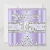 Diamond Sweet 16 Zestien Paars Lila Kaart (Voorkant)