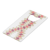 Diamond Swirl Pattern Creditkaart Flessenopener (Achterkant Gekanteld)