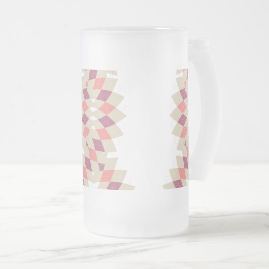 Diamond Swirl Pattern Matglas Bierpul (Voorkant rechts)