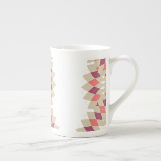 Diamond Swirl Pattern Porselein Kop (Rechts)