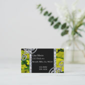 Diamond Swirls & Yellow Roses Visitekaartje (Staand voorkant)