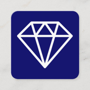 Diamond Symbol - Wit op donkerblauw Vierkante Visitekaartje