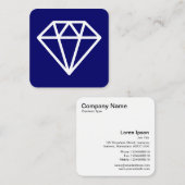 Diamond Symbol - Wit op donkerblauw Vierkante Visitekaartje (Voorkant / Achterkant)