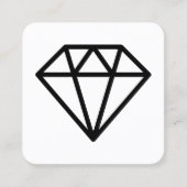 Diamond Symbol - Zwart op wit Vierkante Visitekaartje (Voorkant)