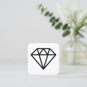 Diamond Symbol - Zwart op wit Vierkante Visitekaartje (Staand voorkant)