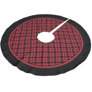 Diamond Tartan Red Black Pset Tree Skirt Kerstboom Rok