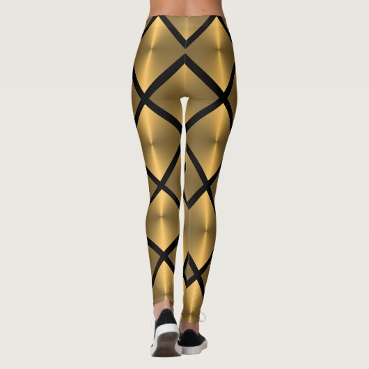 Diamond Tegel Pattern Gold Leggings (Achterkant)