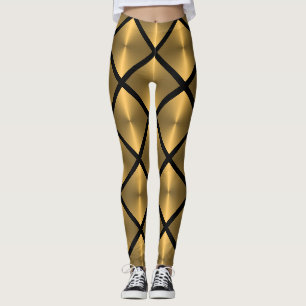 Diamond Tegel Pattern Gold Leggings
