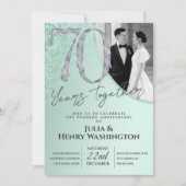 Diamond Texture Text 70th Wedding Anniversary  Kaart (Voorkant)