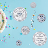 Diamond Thema Gepersonaliseerd, Gelukkige Verjaard Confetti