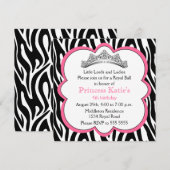 Diamond Tiara Birthday Party Kaart (Voorkant / Achterkant)