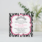 Diamond Tiara Birthday Party Kaart (Staand voorkant)