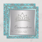 Diamond Tiara Blauwgroen Blauw Damask Blauwgroen B Kaart (Voorkant / Achterkant)