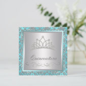 Diamond Tiara Blauwgroen Blauw Damask Blauwgroen B Kaart (Staand voorkant)