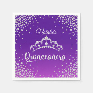 Diamond Tiara Crown Personalized Quinceanera Servet