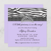 Diamond Tiara Paarse Zebra Princess Baby shower Kaart (Voorkant / Achterkant)