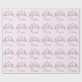Diamond Tiara Pink Princess Wapping Papier (Vlak)
