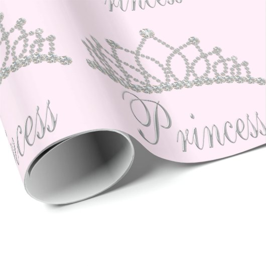 Diamond Tiara Pink Princess Wapping Papier (Rol Hoek)