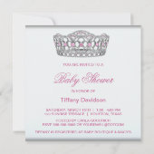 Diamond Tiara Roze Prinses Baby shower Kaart (Achterkant)