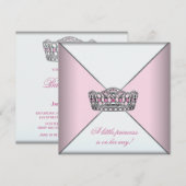 Diamond Tiara Roze Prinses Baby shower Kaart (Voorkant / Achterkant)