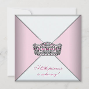 Diamond Tiara Roze Prinses Baby shower Kaart