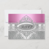 Diamond Tiara & Silver Damask Roze RSVP (Voorkant)