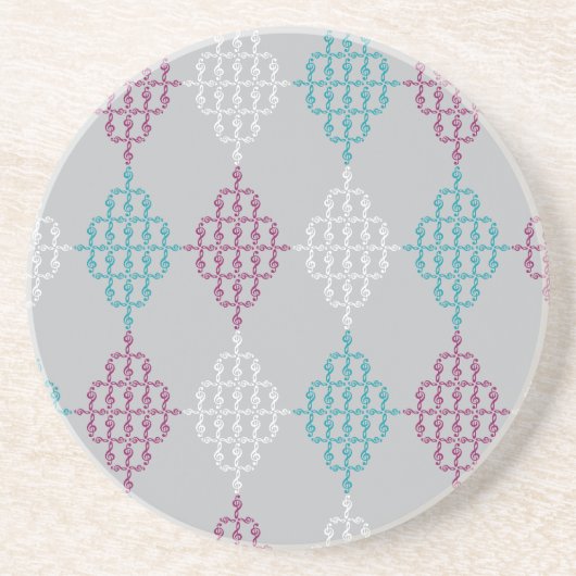 Diamond Treble Clef Zandsteen Onderzetter (Voorkant)