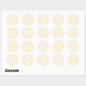 Diamond Trellis Kanariegeel - Wit Ronde Sticker (Vel)