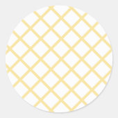 Diamond Trellis Kanariegeel - Wit Ronde Sticker (Voorkant)
