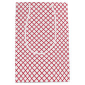 Diamond Trellis Kersenrood - Wit Medium Cadeauzakje (Voorkant)