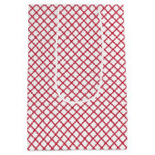 Diamond Trellis Kersenrood - Wit Medium Cadeauzakje (Achterkant)