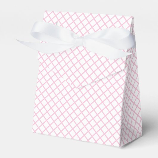 Diamond Trellis Licht Roze - Wit Bedankdoosjes (Voorkant Zijde)
