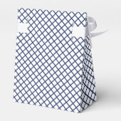 Diamond Trellis Navy Blau - Wit Bedankdoosjes (Achterkant)