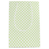 Diamond Trellis Spring Green - White Medium Cadeauzakje (Voorkant)