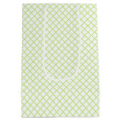 Diamond Trellis Spring Green - White Medium Cadeauzakje (Achterkant)