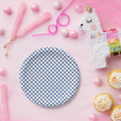 Diamond Trellis True Blue - Wit Papieren Bordje (Feest)