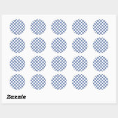 Diamond Trellis True Blue - Wit Ronde Sticker (Vel)