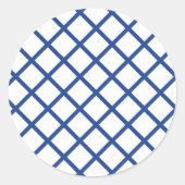 Diamond Trellis True Blue - Wit Ronde Sticker (Voorkant)