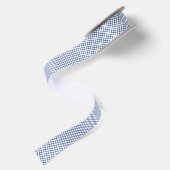 Diamond Trellis True Blue - Wit Satijnen Lint (Achterkant)