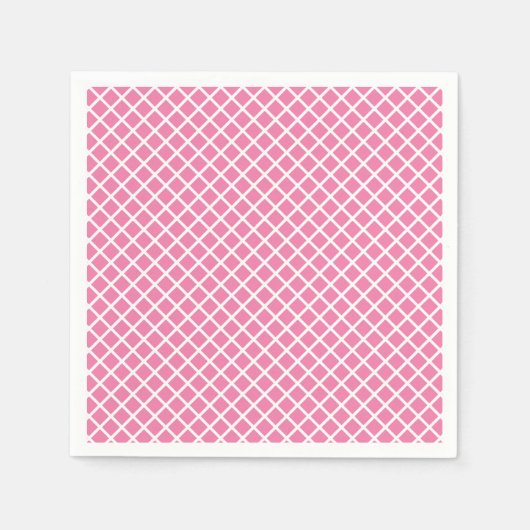 Diamond Trellis Wit - Fuchsia Roze Servet (Voorkant)