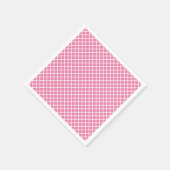 Diamond Trellis Wit - Fuchsia Roze Servet (Hoek)